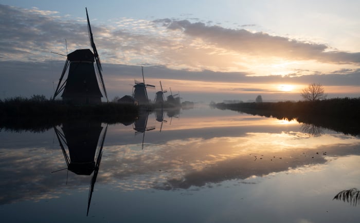 Originele foto van de molen bij Kinderdijk