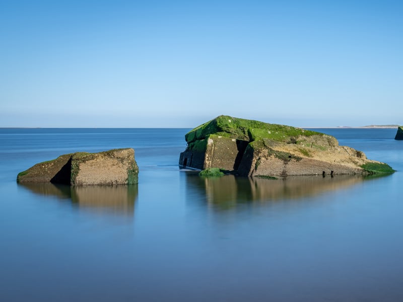 Bunkers in de Noordzee bij Rockanje