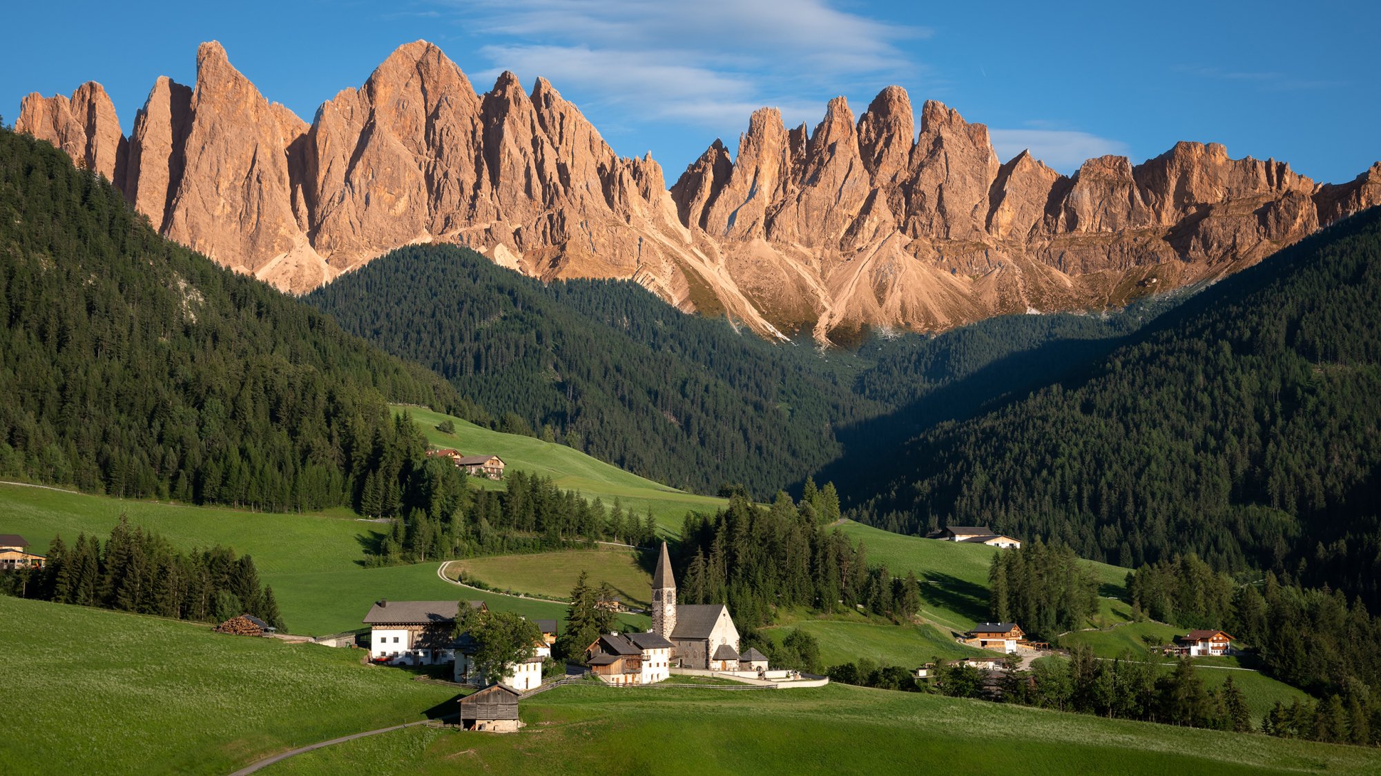 Santa Maddelena in de Dolomieten in Italië