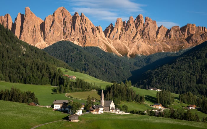 Santa Maddelena in de Dolomieten in Italië