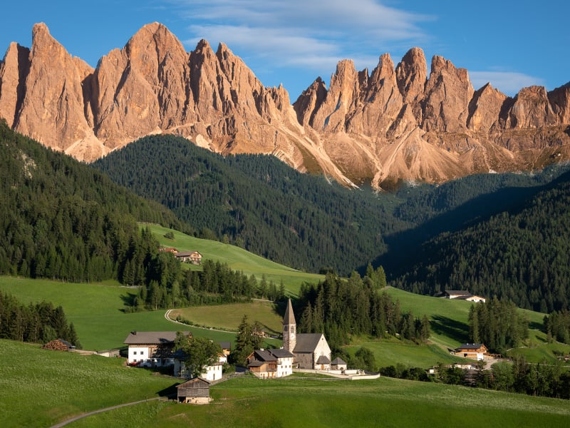 Santa Maddelena in de Dolomieten in Italië