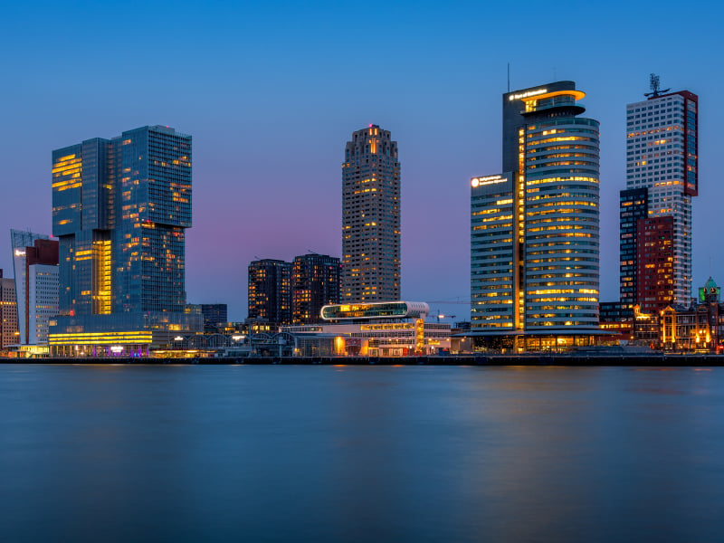 Hoogbouw op de Kop van Zuid in Rotterdam