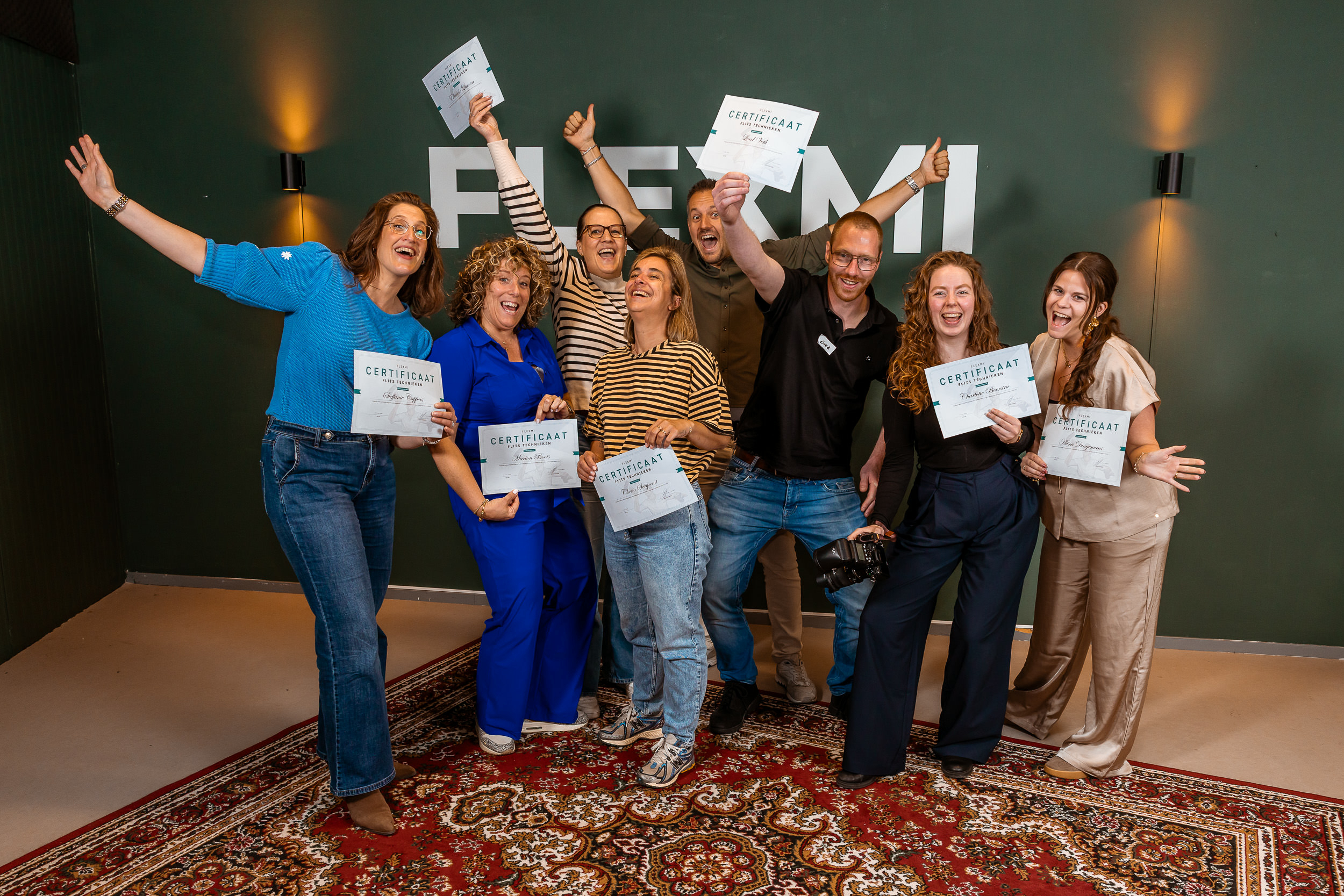 Workshopdeelnemers tijdens FLEXMI flitsworkshop