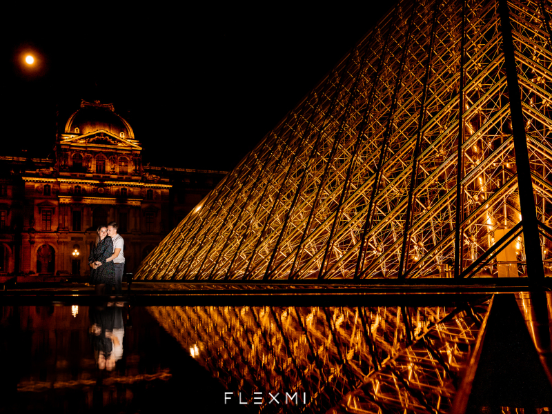 Fotoshoot in Parijs bij het Louvre