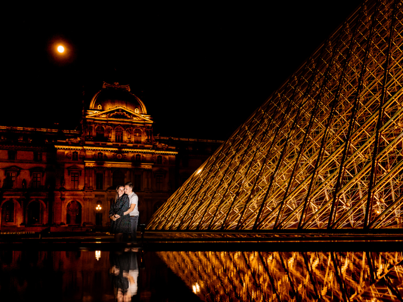 Fotoshoot in Parijs bij het Louvre