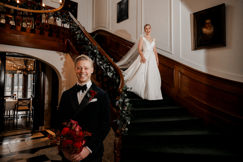 Flits foto van Lindy van Rossum winter bruiloft