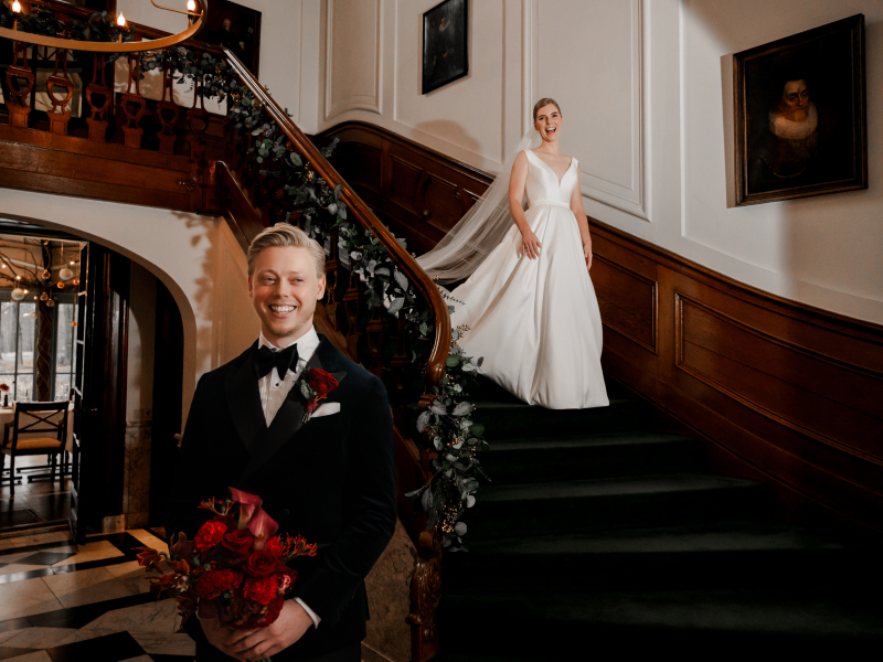 Flits foto van Lindy van Rossum winter bruiloft