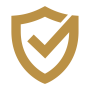 Shield symbol icon gold