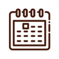 Icoon van een kalender, wat staat voor de persoonlijk afgestemde behandelingsplannen van Acupuncto.