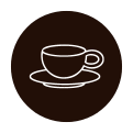 Icoon van een koffiekopje symboliseert de mogelijkheid om een ontspannen videogesprek te boeken met de acupuncturist