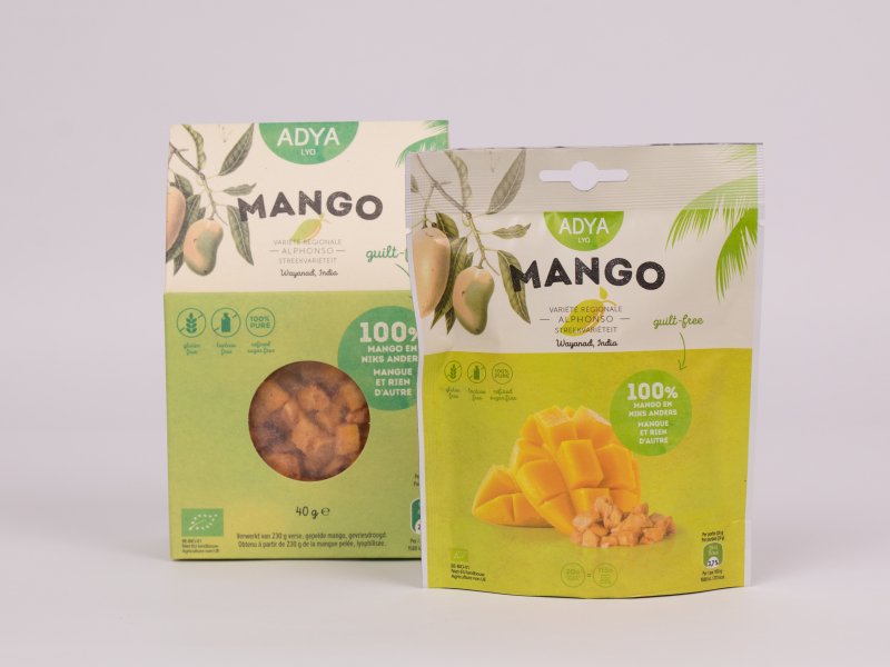 mango bio gevriesdroogd snack gezond ontbijt yoghurt