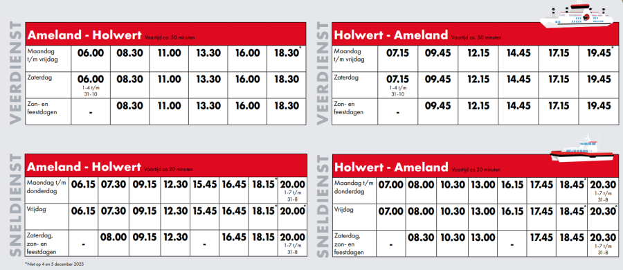 dienstregeling-boot-ameland-wagenborg
