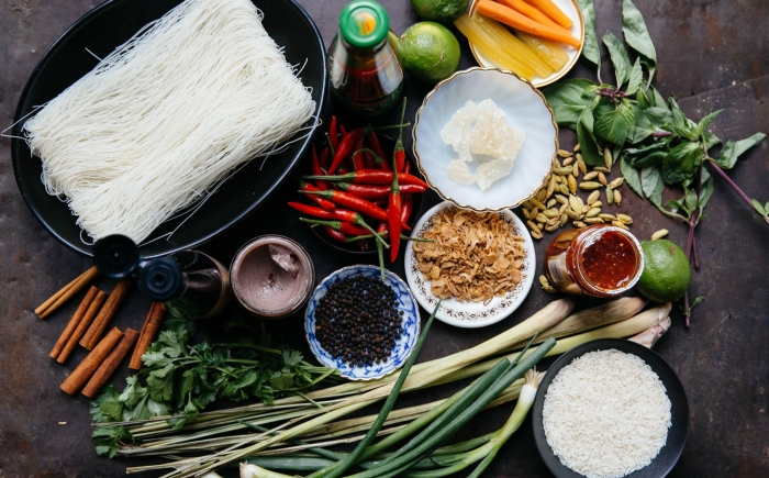 Vietnamese ingredients of the Vietnamese cooking class of Amsterdam Cooking Workshops