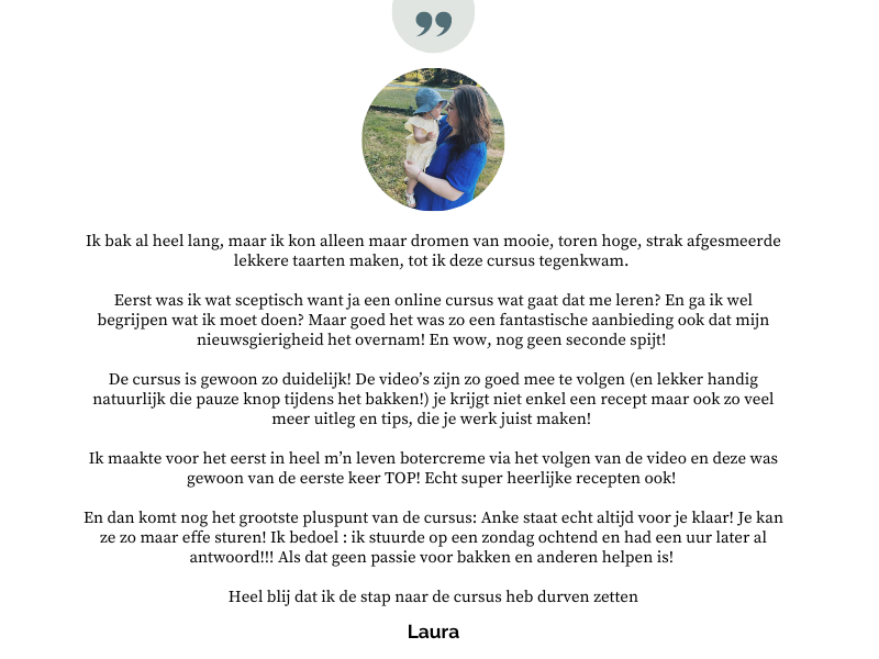 bak cursus testemonial van laura