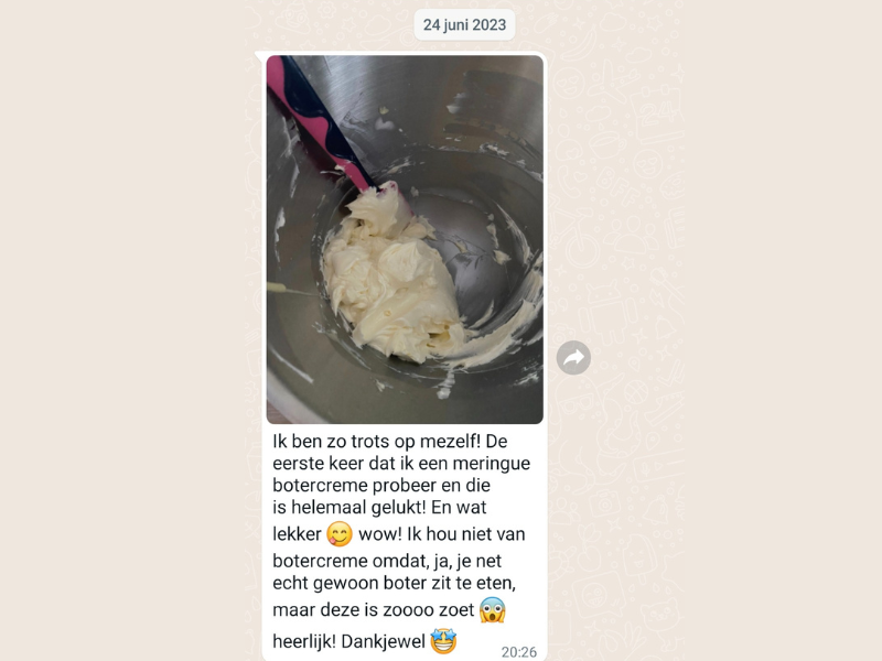 Mia's vooruitgang met mislukte botercreme maken