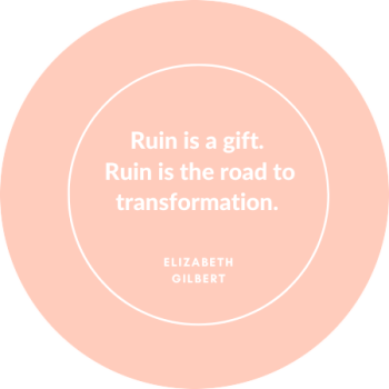 Quote in Engels: Ruin is a gift