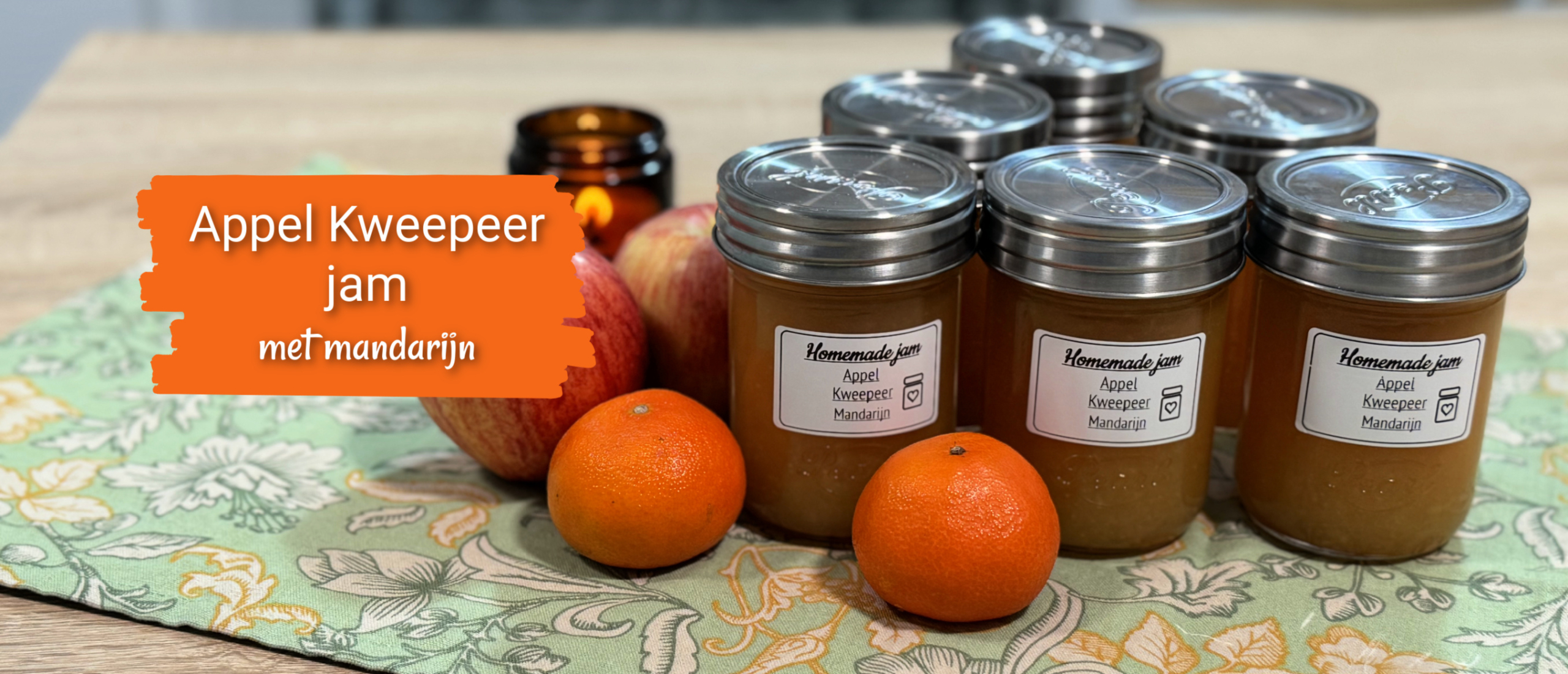 Appel kweepeer jam met mandarijn