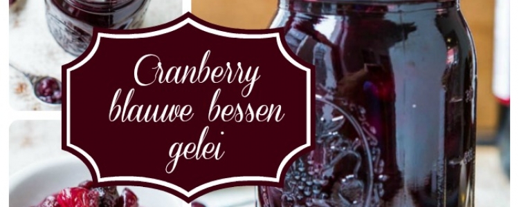 Cranberry en blauwe bessen gelei met rode wijn