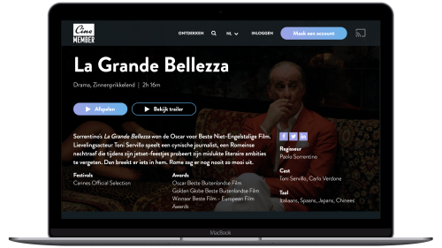 Movie streaming platform with AudiencePlayer