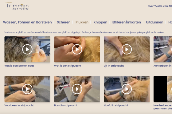 Hondentrimmen videoplatformet cursussen