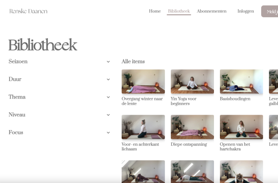 Renske Daanen Online Yin Yoga is gebouwd met AudiencePlayer