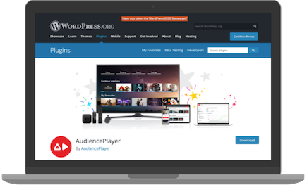 WordPress plugin video streaming AudiencePlayer