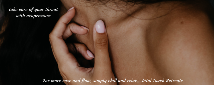 Find relief from a sore throat using acupressure