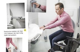 Dit sta-op toilet is ideaal voor mensen in een rolstoel