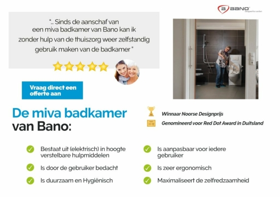 Mindervalide badkamer kopen doe je bij Bano Benelux