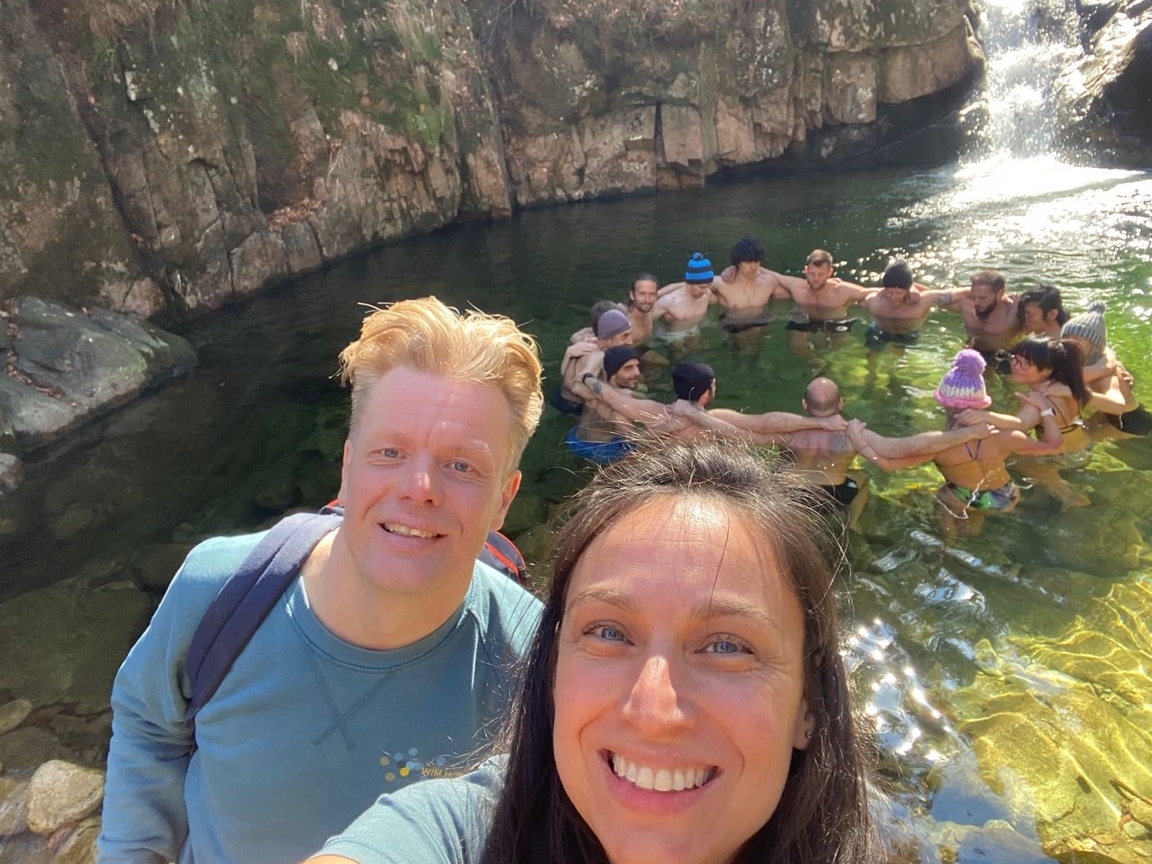 Selfie waterfall in Polen