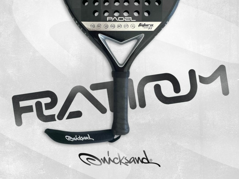 Quicksand Platanium 18K Padelracket perfect ba;lans tussen power en demping voor preventie padelarm / tennisarm / tennis elleboog