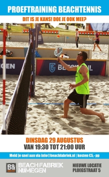 Proefles beachtennis Beachfabriek Nijmegen Quicksand beachtennis rackets koop