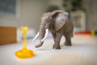 Olifant en vaas