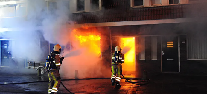 woning in brand