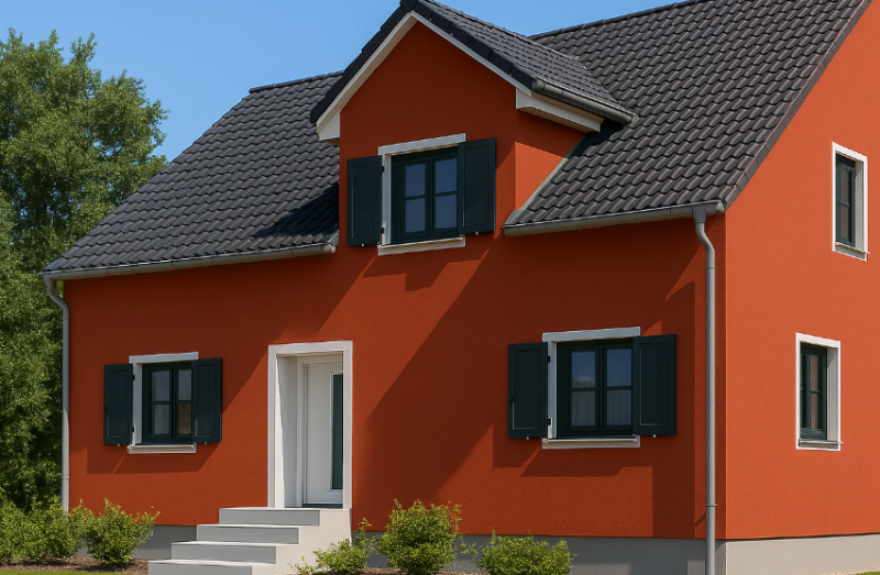 baumit pleister in rode kleur