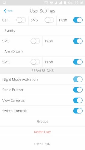 AJAX Hub handleiding notificatie instellingen