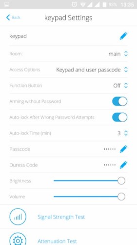 AJAX KeyPad manual