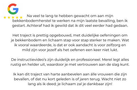 Google review voor Bevallen&Door