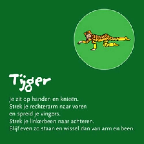 Kinderyoga kaarten van Helen Purperhart kaart voorbeeld tijger