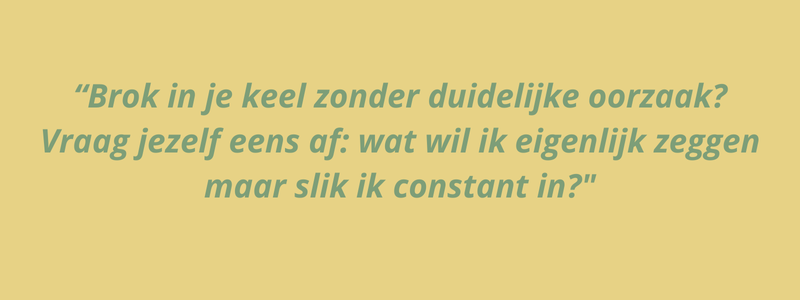 quote over brok in je keel