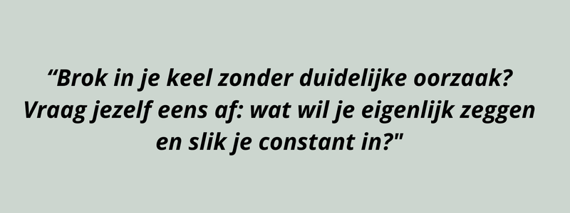 quote over brok in je keel