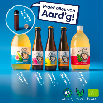 afbeelding flessen kombucha Aard''g
