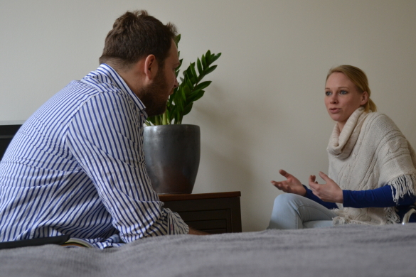 foto van vrouw met martijn tijdens intake kpni