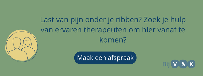 knop naar afspraak voor pijn onder de ribben