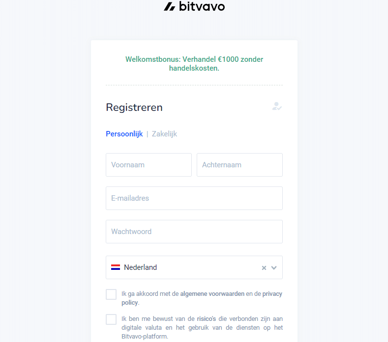 Bitvavo aanmelden