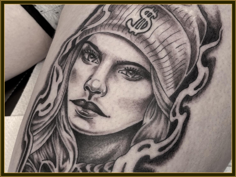 vrouw portret tattoo