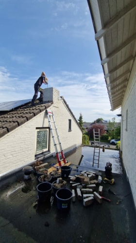 Schoorsteen verwijderen tot dak