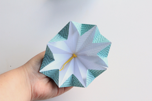 Origami Kerstbal stap21