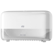 torktwin toiletdispenser compact voor kleinere sanitaireruimten Tork toilet dispenser 558040 kokerloos