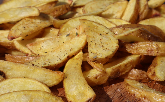 Aardappel wedges close up